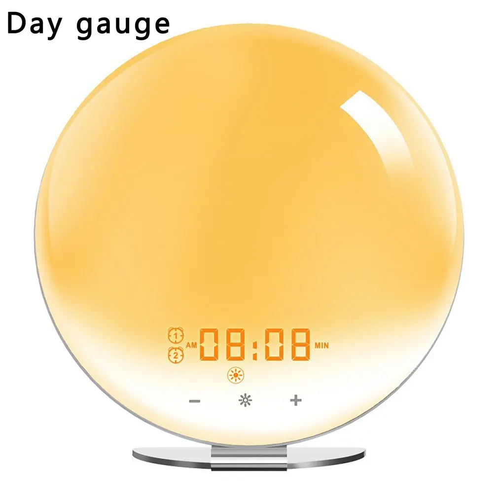 

Wifi Smart Wake Up Light Work Day Alarm Clock With 7 Colors Sunrise / Sunset Smart Life Tuya App Works With Alexa Home