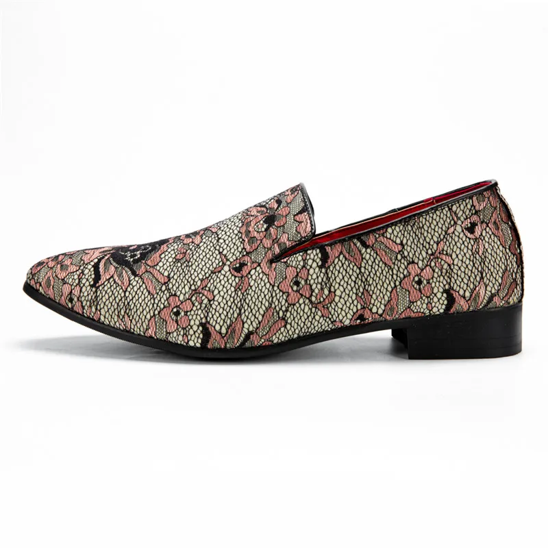 Purple Loafers Merkmak/Осенняя обувь с вышивкой; мужские лоферы без шнуровки; мягкая удобная повседневная обувь; вечерние и свадебные мужские туфли; большие размеры 37-48 - Цвет: Purple Loafers