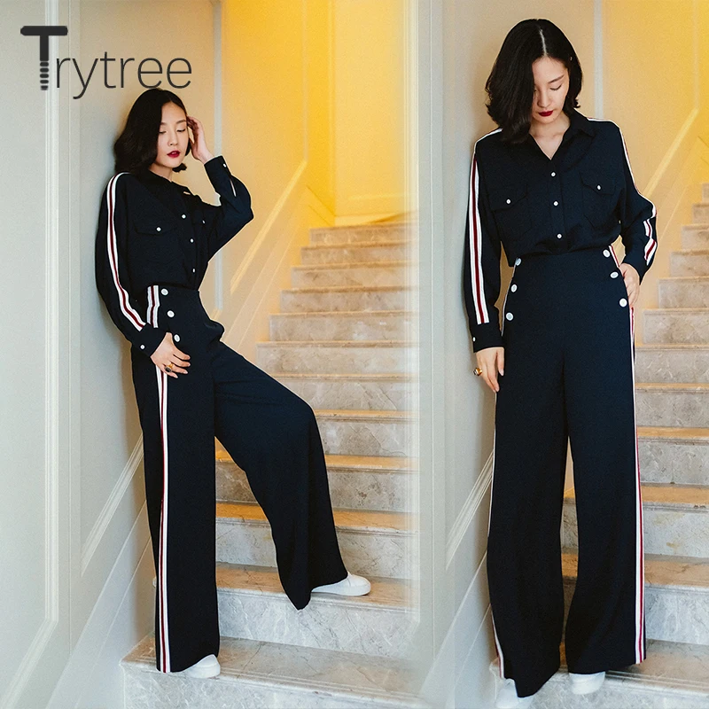 Trytree комплект из двух предметов для осени и зимы повседневный однобортный Топ с