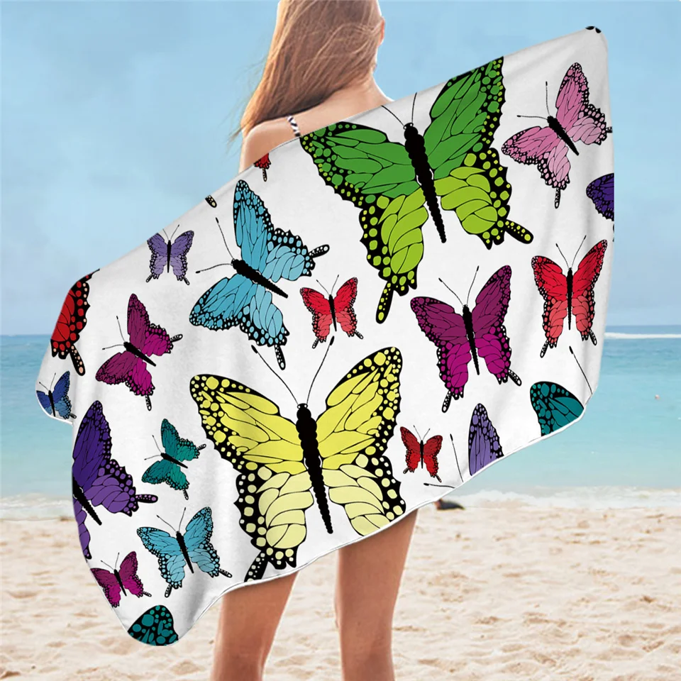 2 Постельное белье Outlet Flying Butterfly банное полотенце для ванной из микрофибры белое пляжное полотенце для взрослых Тропическое одеяло 75x150 см Салфетка - Цвет: 2