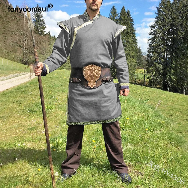 Cos винтажный Средневековый Костюм Рыцаря воина туника для взрослых мужчин Норман