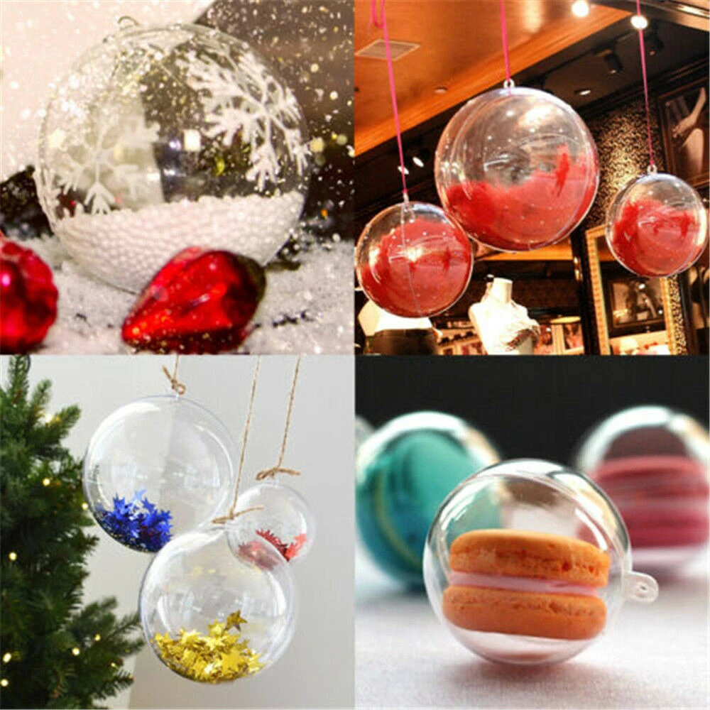 

Wedding Christmas Balls 4cm 6cm Transparent 10x Plastic Craft Christmas For Home Casement Displays Festive Decorations Gift