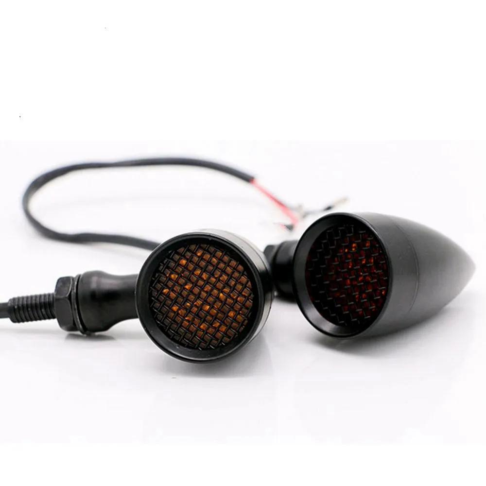 1 пара алюминиевых светодиодных сигналов поворота для мотоцикла в стиле ретро