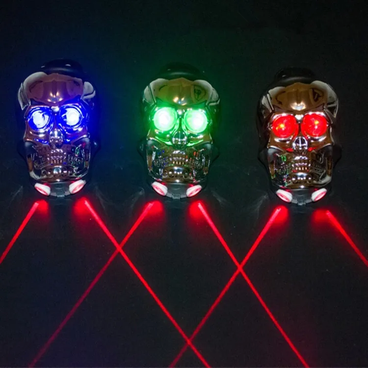 Череп голова в форме Велоспорт велосипед светильник 2 Режим лазерного луча и 6