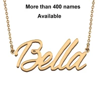cursive initial letters name necklace for bella birthday party christmas new year graduation wedding valentine day gift