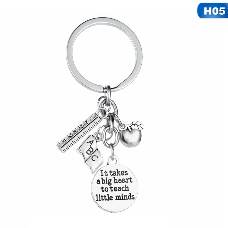 Брелки для учителей с большим сердцем обучения маленьким умам брелок ключей