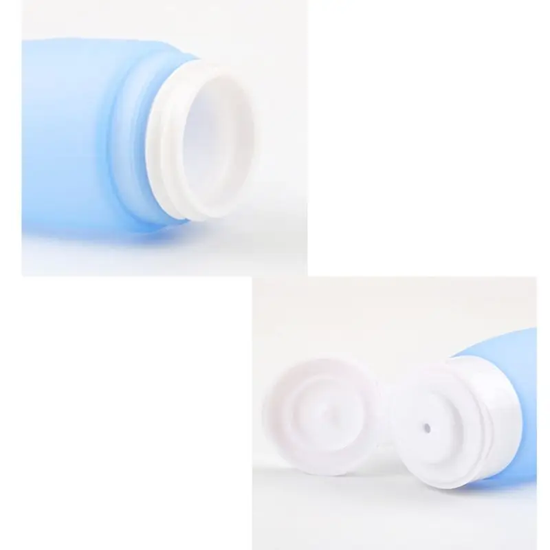 

3Pcs Silicone Containers Squeezable Reusable Empty Travel Bottles with Keychain N1HE