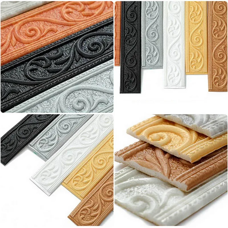 2022 New 3D Foam Embossed Corner Line Self-adhesive Wall Waist Waterproof Decor Sticker Border Edge Strip | Дом и сад