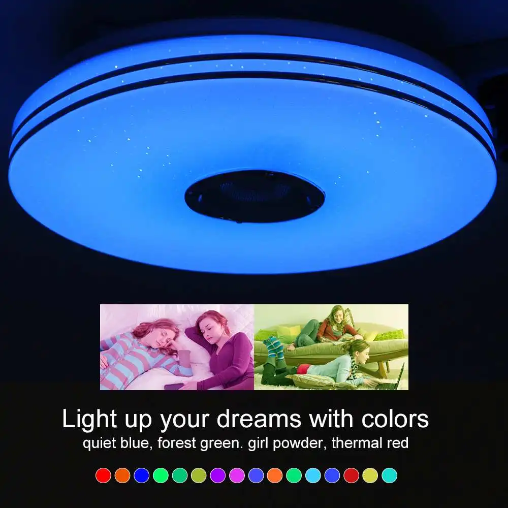 $15.84 Modern RGB LED Ceiling Lights Home lighting 36W 72W APP bluetooth Music Light Bedroom Lamps Smart Ceiling Lamp+Remote Control