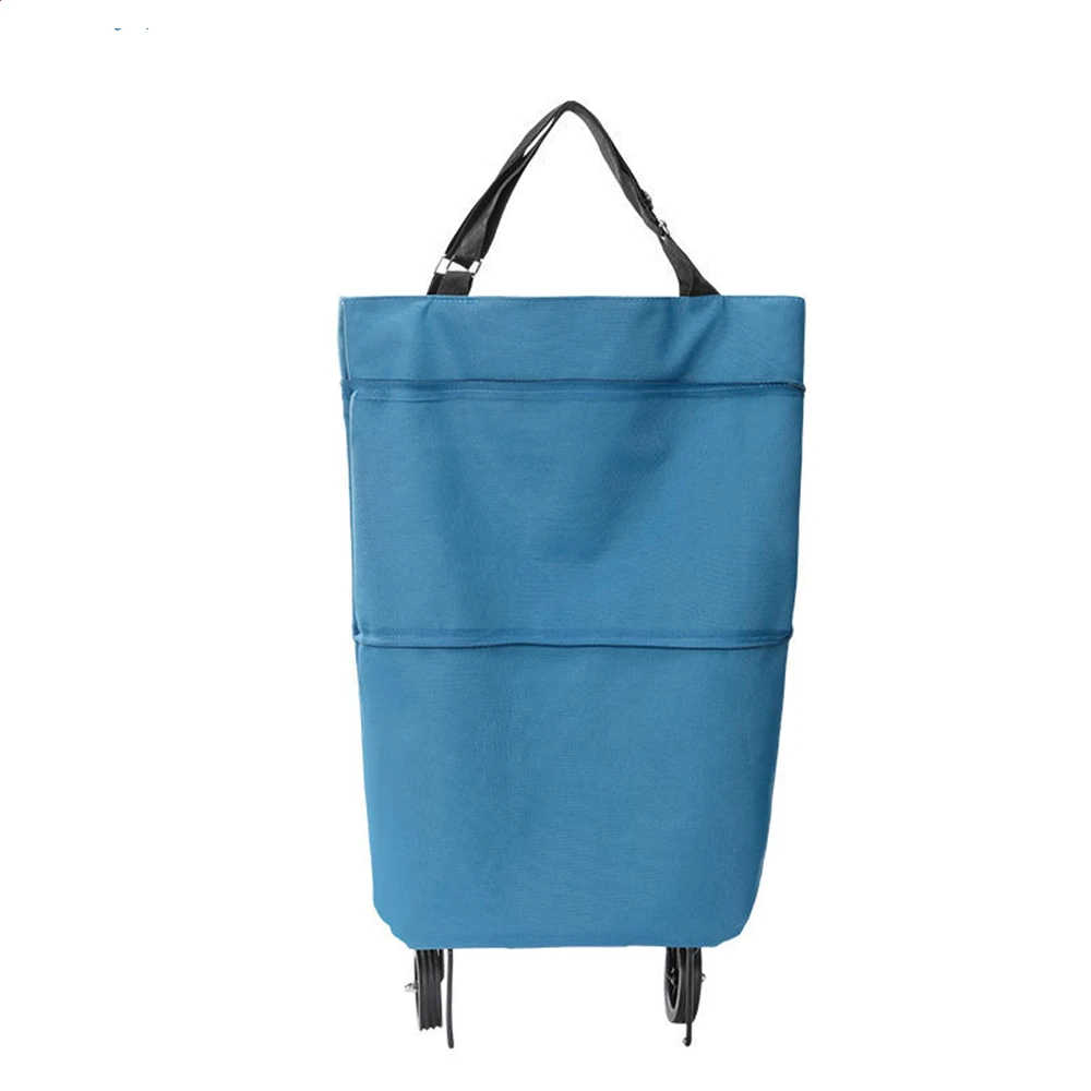 

B-LIFE Shopping Bag with Rolling Wheels Reusable Foldable Grocery Cart Collapsible Trolley Portable Food Laundry Shipping Dolly
