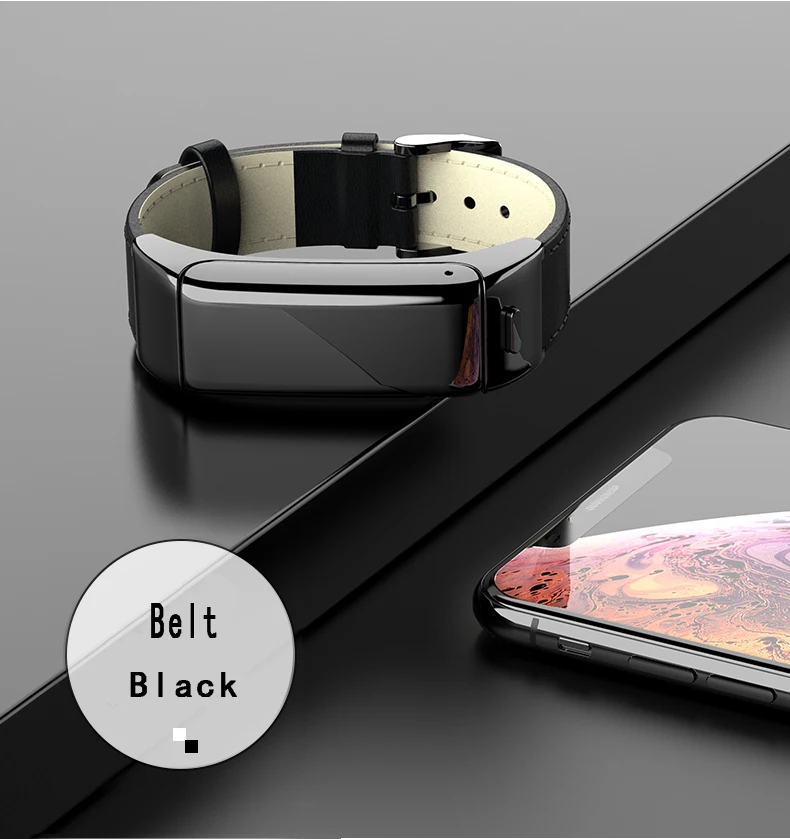 B6 Bluetooth earphone smart headset watch with microphone Smart Bracelet Waterproof touch screen Watch Band Alarm Clock