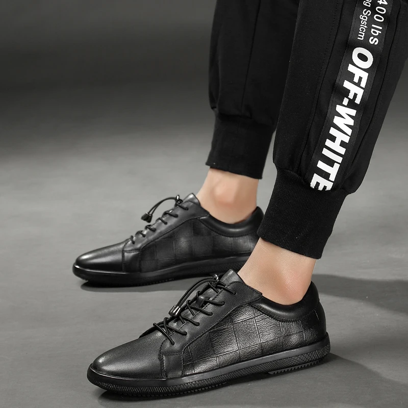 Кроссовки мужские из натуральной кожи Повседневные Дышащие прогулочная обувь