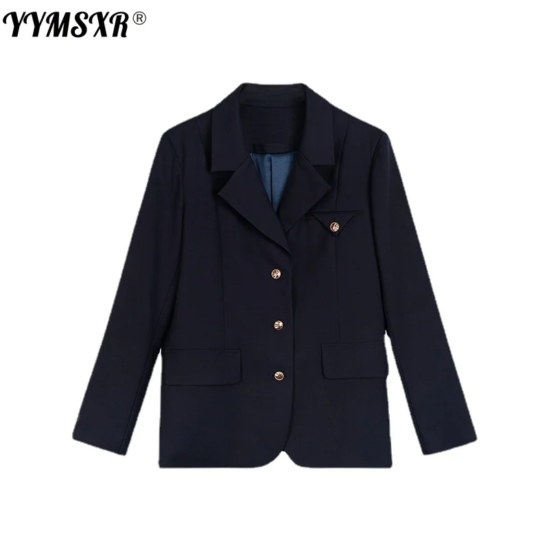 

Classic Retro Triangular Binder Suit Jacket Women's Autumn Loose Short Commuter High-Grade Jacket
