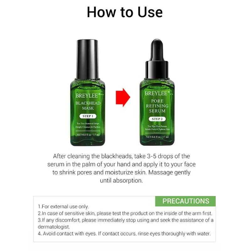 

17ml Tea Tree Refining Serum Shrink Pores Moisturizing Acne Treatment Essence 50JF