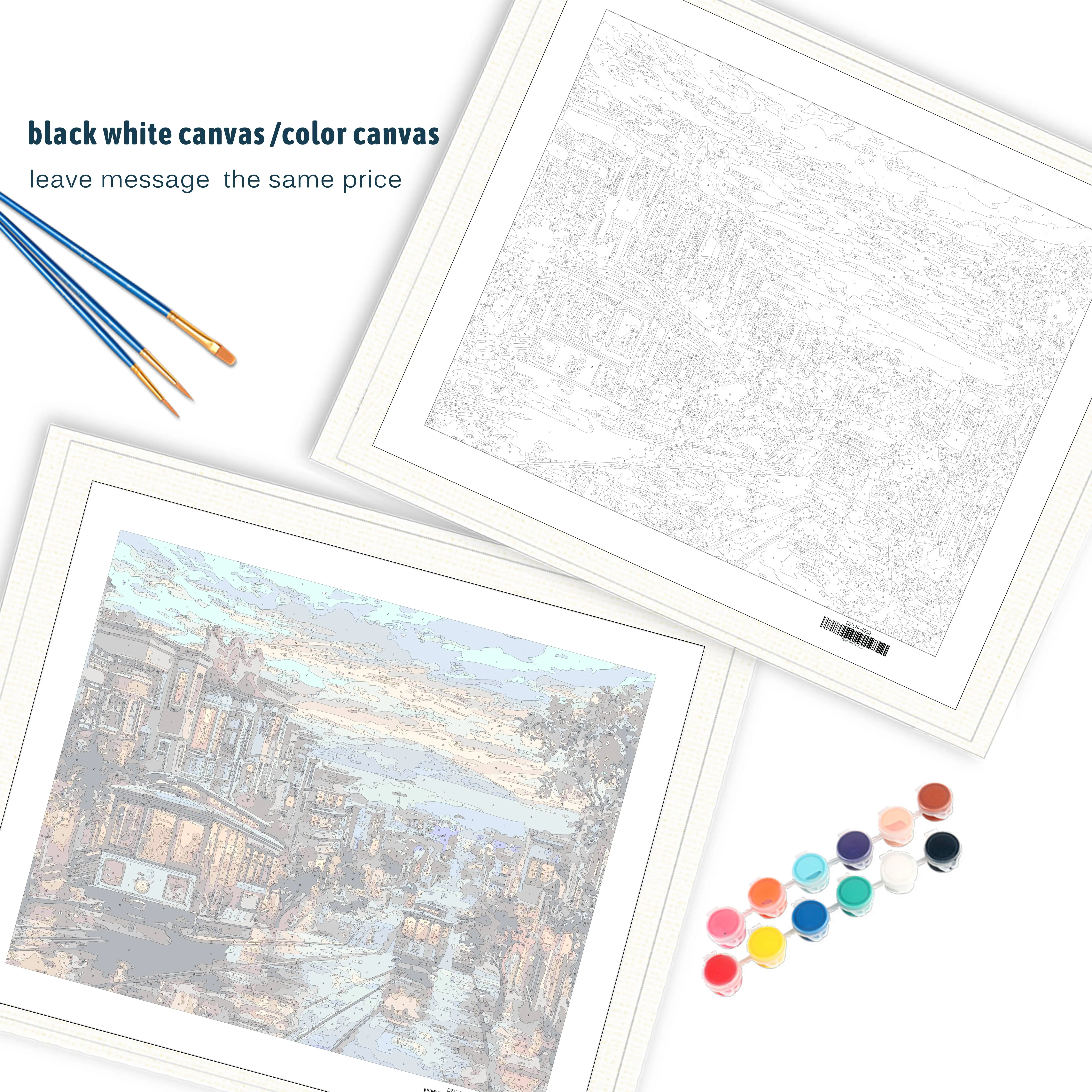 Винтажная картина по номерам ручная работа на холсте для украшения дома 40x50 см |