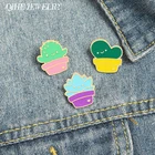 Детские эмалированные булавки в горшках, Милые Броши в виде суккулентов, модные Мультяшные булавки, подарки для друзей, оптовая продажа
