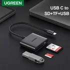 Устройство для чтения карт памяти Ugreen, USB C устройство для чтения карт Micro SD типа C на SD, для ПК, iPad, аксессуары для ноутбуков, SD адаптер для телефона