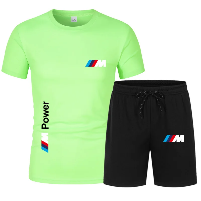 

2021 fashion New BMW M Brand men's summer Sandy beach shorts short-sleeved casual sports trend suit men's clothing BMW M pants