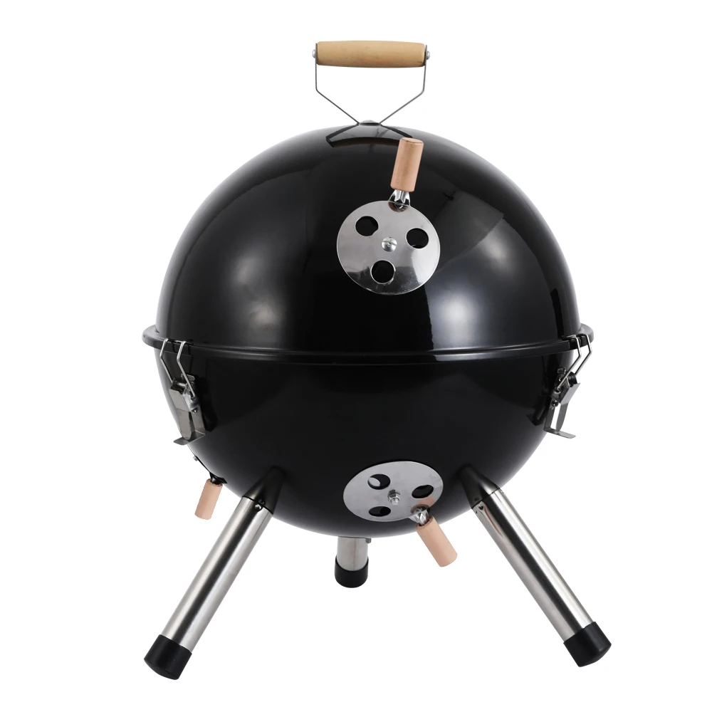 

Black Portable Spherical Grills Stainless Steel Carbon Basin Convenient Sanitary Kitchen Outdoor BBQ Patio Party Picnic Barbecue
