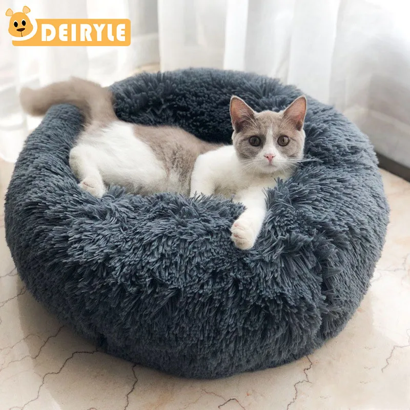 Кровать кот Подушка кровать из искусственного меха САМОНАГРЕВАЮЩАЯСЯ кошка и