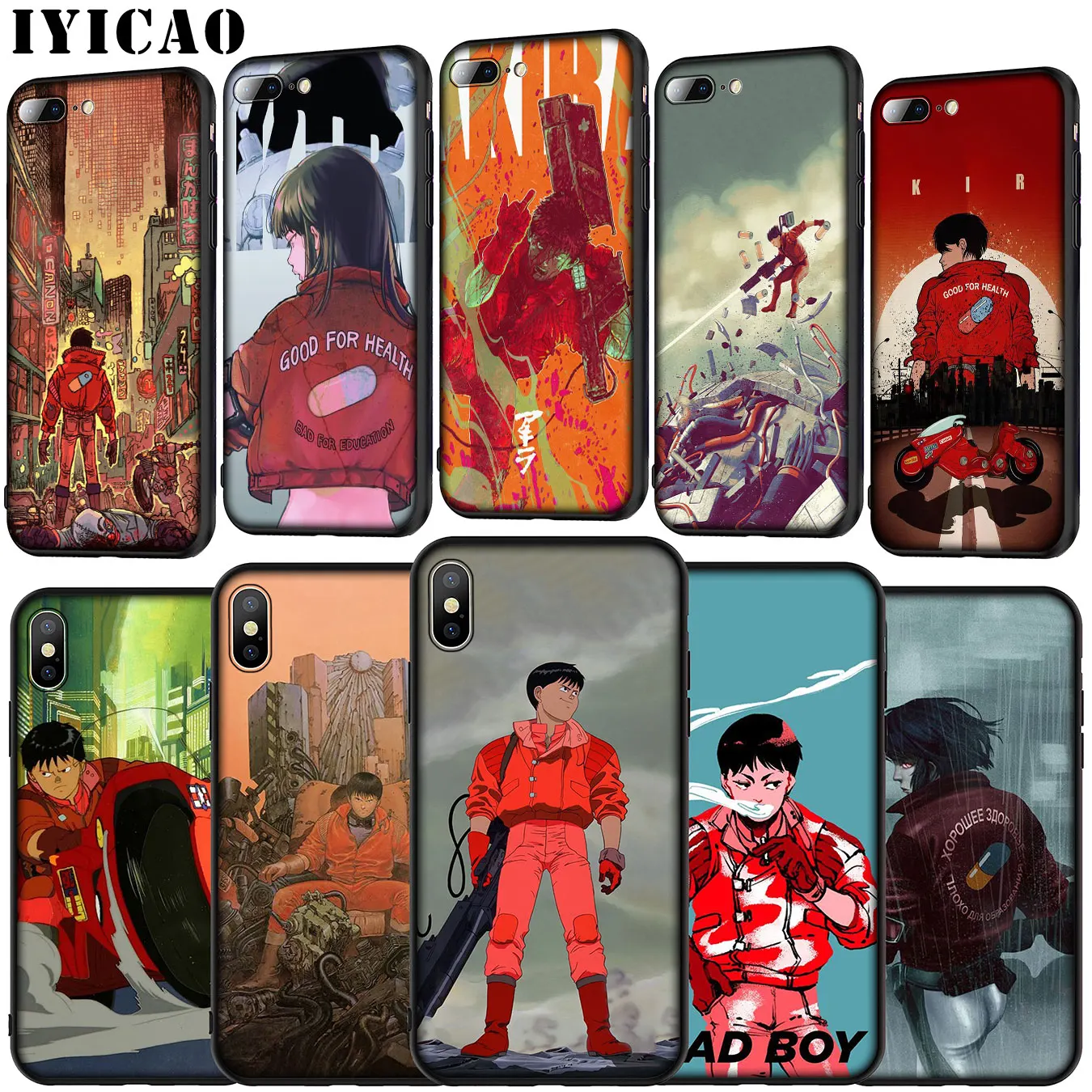 IYICAO мультфильм Акира аниме Мягкий силиконовый чехол для iPhone 11 Pro XR X XS Max 6 6S 7 8 Plus 5 5S