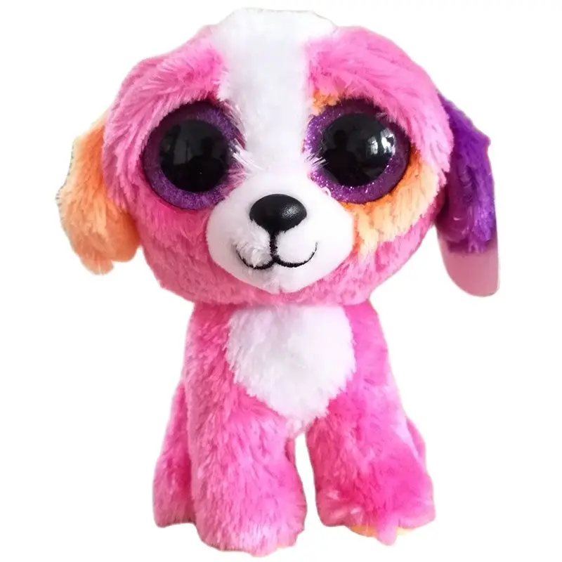 

New Ty Beanie Boos Big Eyes 6" 15 CM Pink Dog Soft Plush Stuffed Animal Cute Doll Toy Boy Girl Child Birthday Christmas Gift