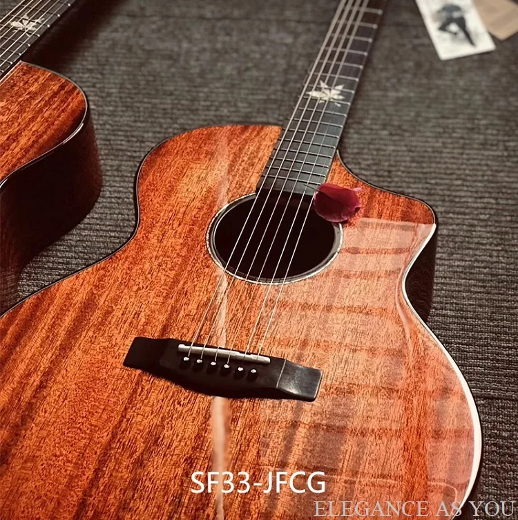 Fingerstyle Mahoga Акустическая гитара из цельного дерева 40 дюймов народная гитара деревянная гитара 40 дюймов OM гитара яркий светильник поверхность краски