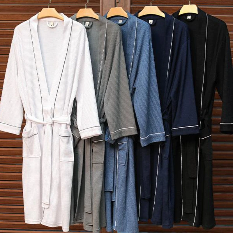 

Nightwear hotel spring summer waffle quick-drying bathrobe hot spring plus fertilizer to increase pijama women's home service
