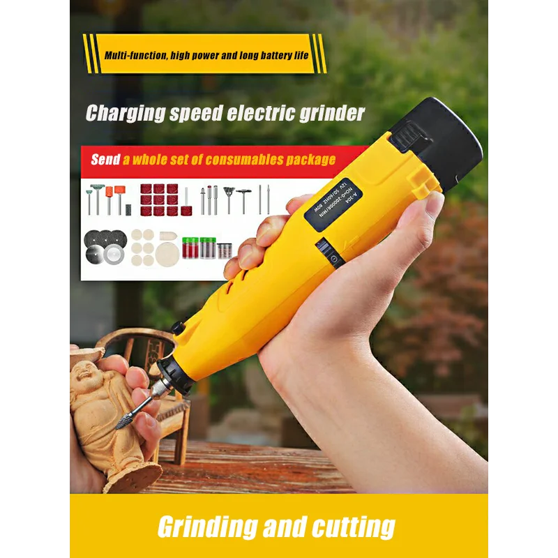 

80Wwireless rotary tool micro grinder, electric micro drill, cordless engraving power tool, with 108 tool accessories