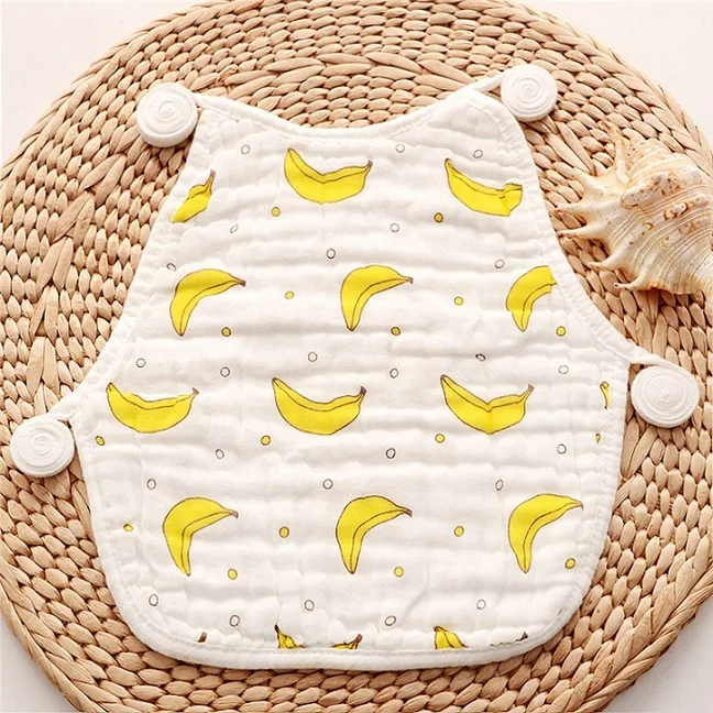 banana 1 шт. детские нагрудники фартук милый муслин мультфильм U Тип 29*27 см восьмислойный хлопок марля Слюнявчики Одежда для младенцев забота о кормлении - Цвет: banana
