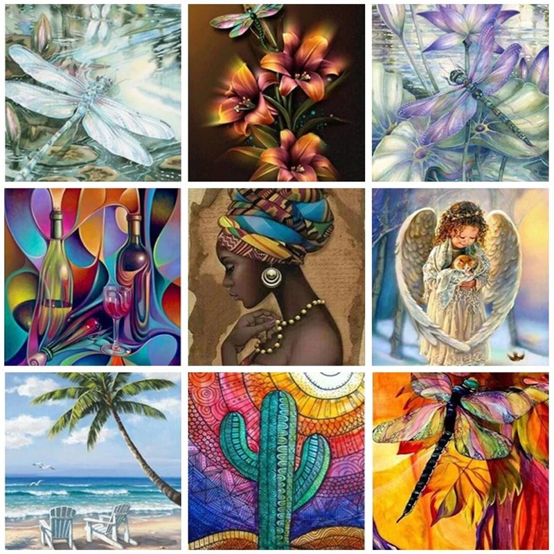 

Full Square5D DIY Diamond dragonfly angel scenery animal Diamond Embroidery Cross Stitch Mosaic Sticker Gift LK1