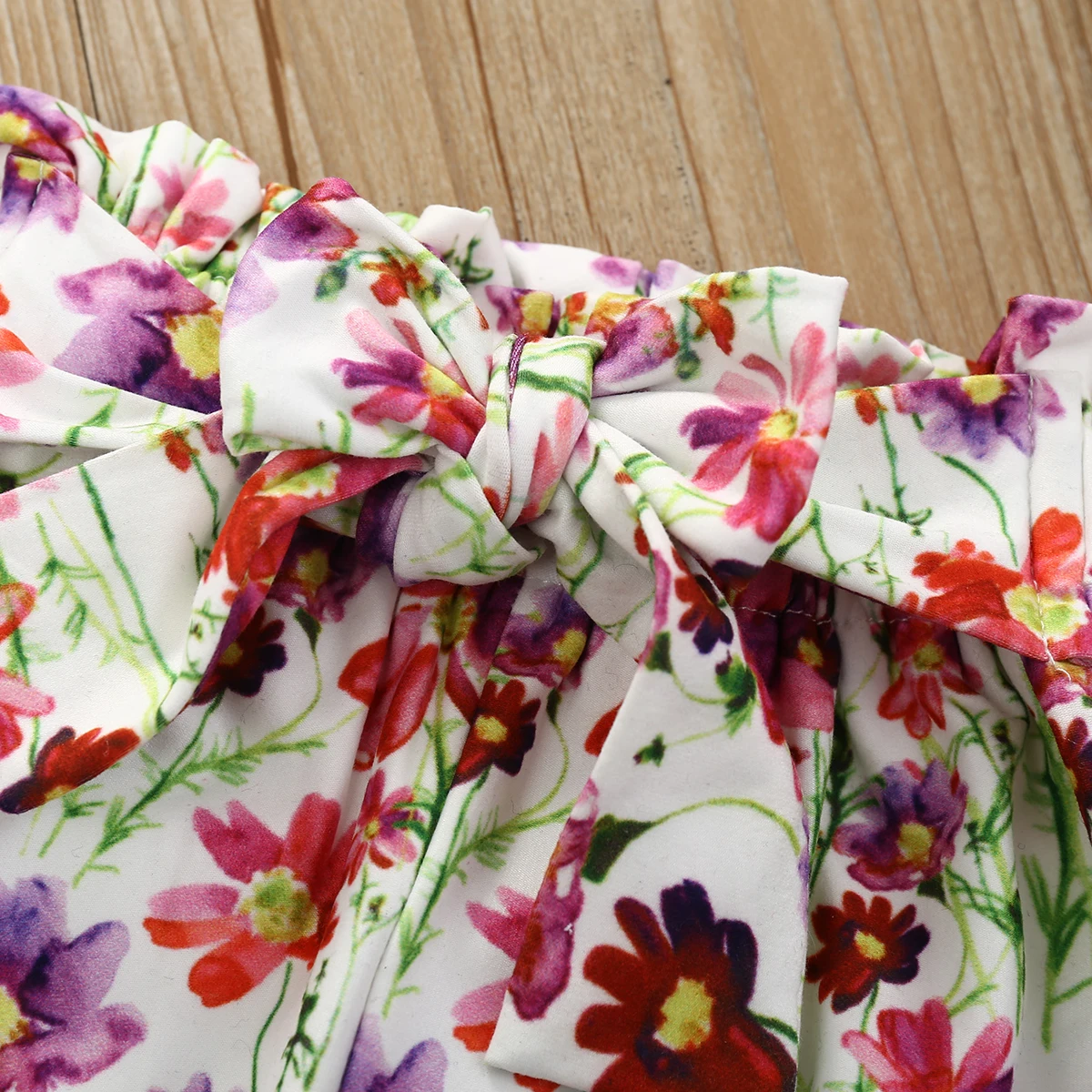 Комплект одежды для новорожденных девочек с цветочным рисунком летний костюм