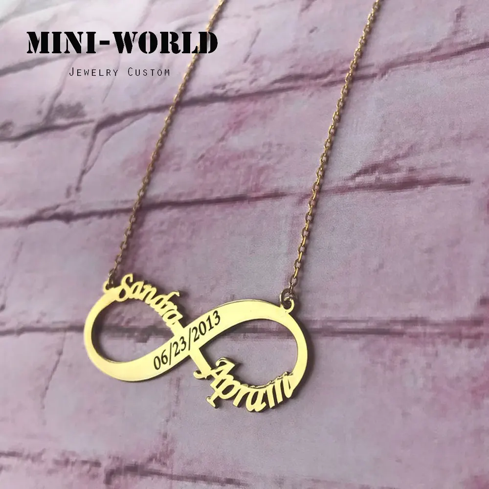 

Personalized Custom Name Necklace for Women unlimited Adjustable Necklace Stainless Steel Infinity Names Gift for Child Jewelry