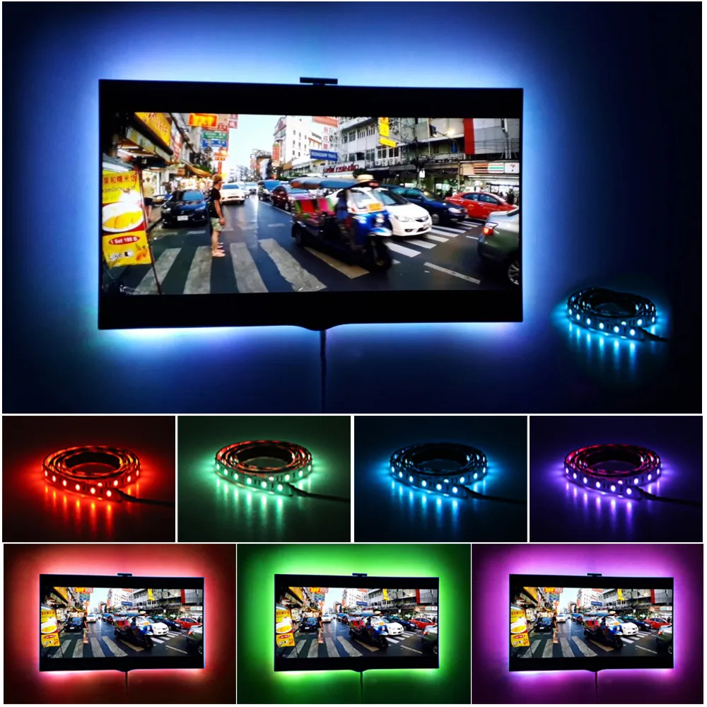 Светодиодная лента 5 В 5050 RGB 50 см 1 м 2 3 4 м|Светодиодные ленты| |