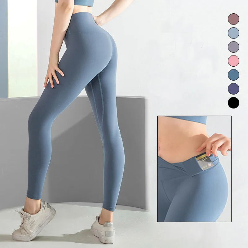 Новинка 2021 двусторонние штаны для занятий йогой с карманами спортивные