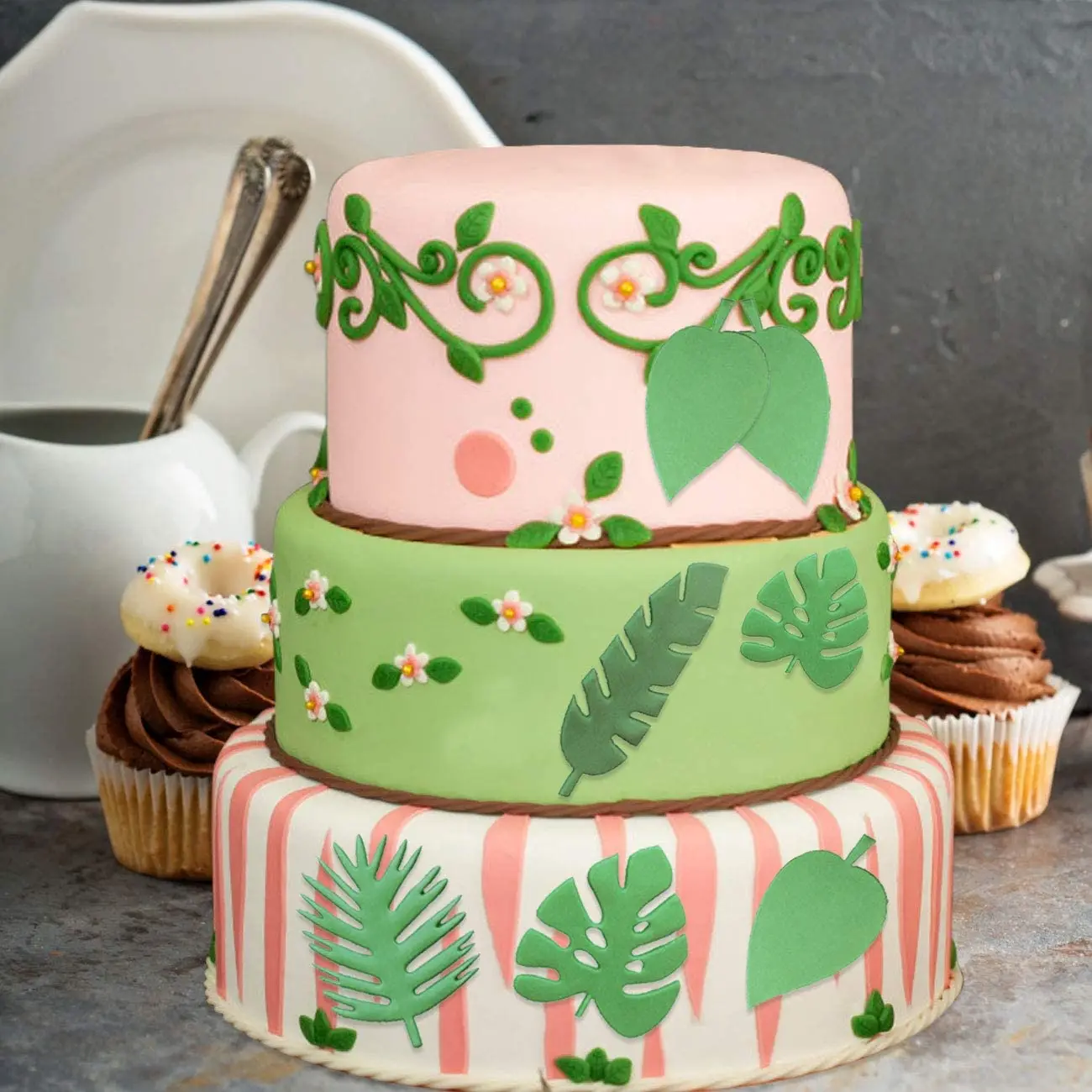 Полимерная глина инструменты тропический лист для нарезки печенья в виде