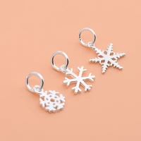 10pcs small snowflake pendant s925 sterling silver jewelry pendant handmade diy string bead material bracelet accessories