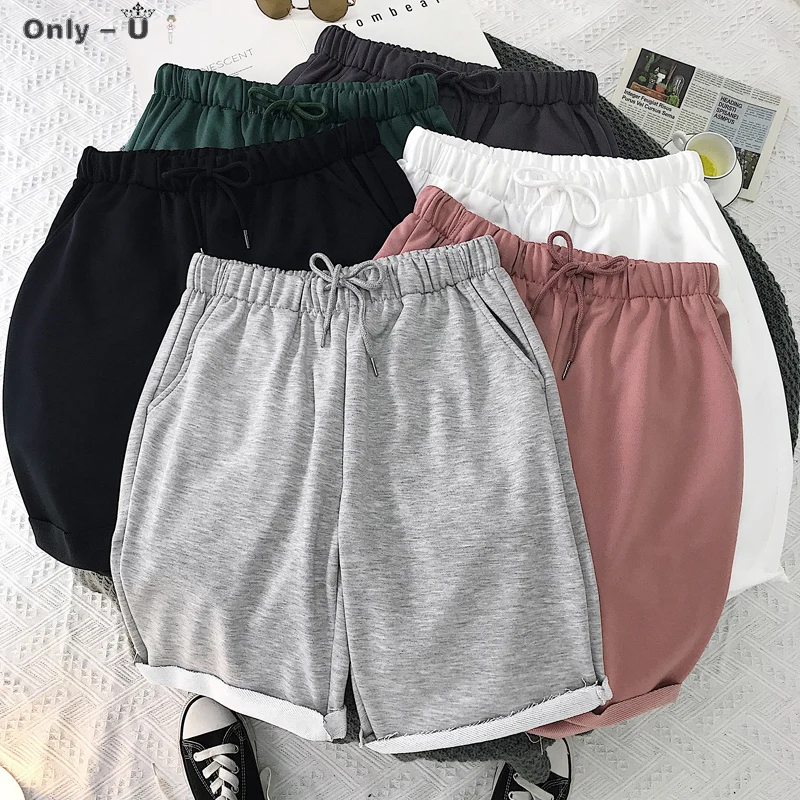 

2021 Summer New Korean Casual Shorts Loose Men's Casual Short Joggers Black White Drawstring Waist Couples Shorts 4XL 5XL
