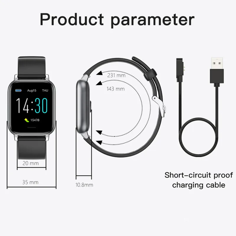 

Original S50 Smart Watch Blood Pressure Sports Heart Rate Health Watch Thermometer Step Waterproof Smartwatch For Android IOS