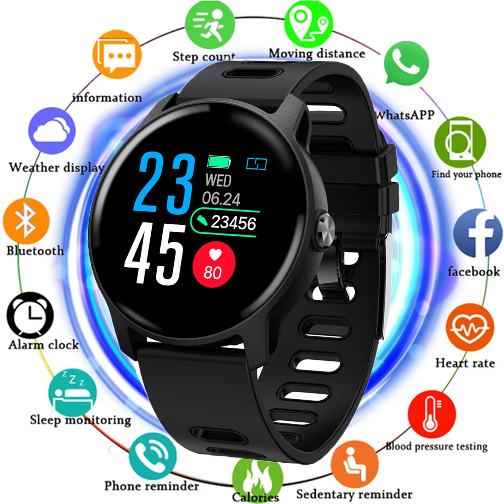 Новые мужские спортивные Шагомер Смарт часы IP68 Водонепроницаемый фитнес трекер