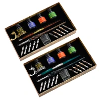 vintage dip pens fountain writing ink 10 nibs pen holder gift box calligraphy stationery school supplies