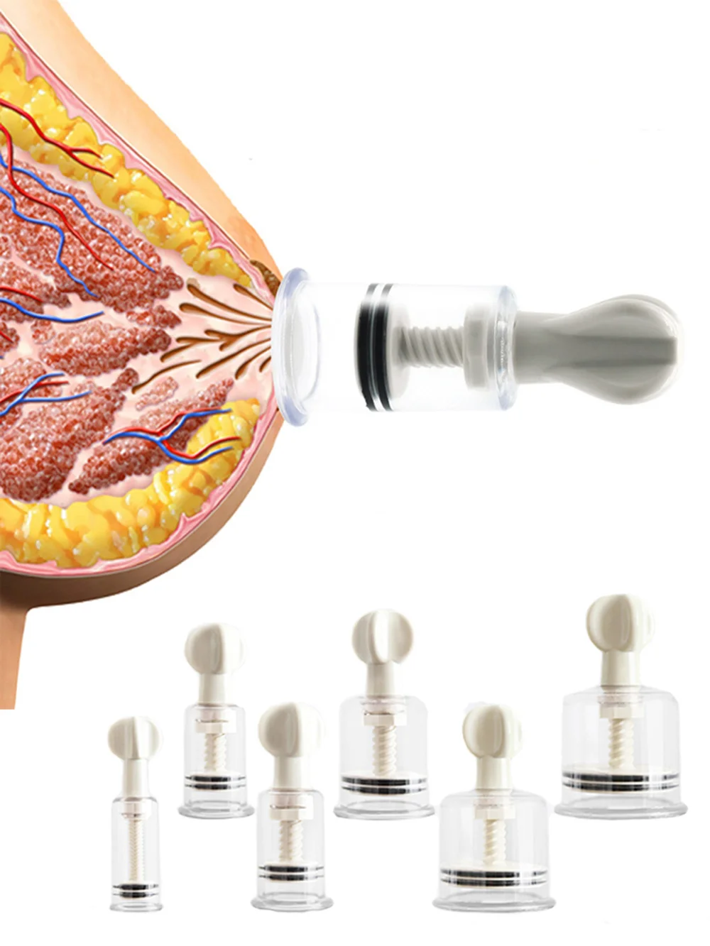 6 размеров насос для сосков присоска секс игрушки взрослых женщин Вагина клитор