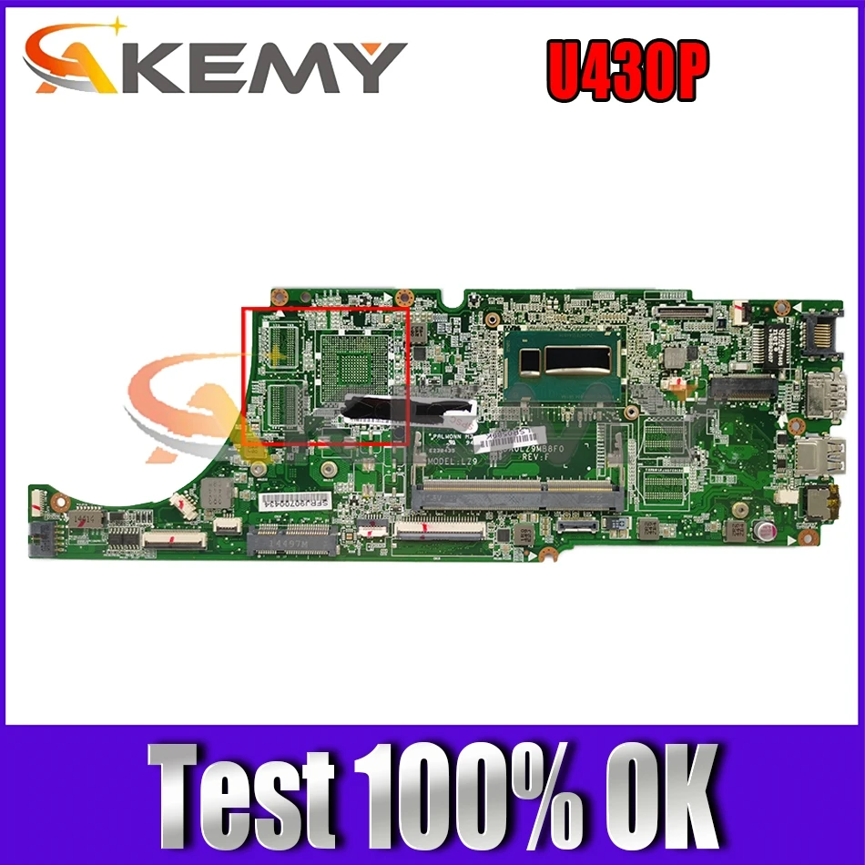 

Материнская плата Akemy для ноутбука Lenovo U430p I7 4500U, встроенная графика Daolz9mb8f0 100%, тест ОК, гарантия качества