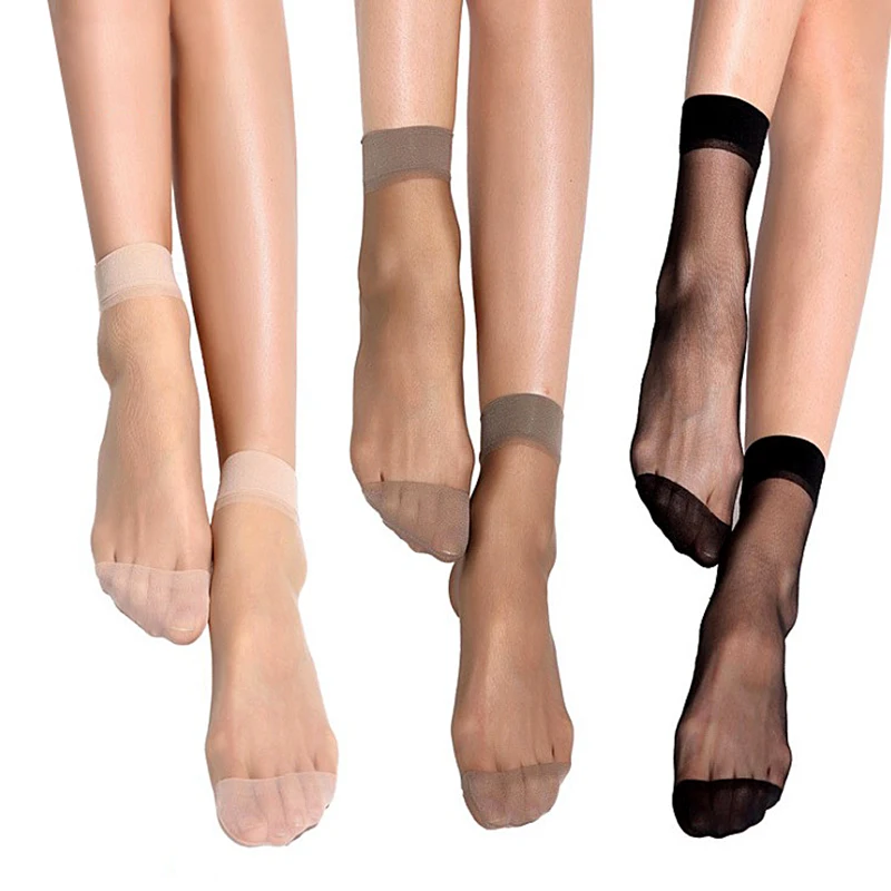 

Носки женские короткие из бамбука, тонкие прозрачные шелковые гладкие Нескользящие, до щиколотки для девушек, 20 шт. = 10 пар, летние