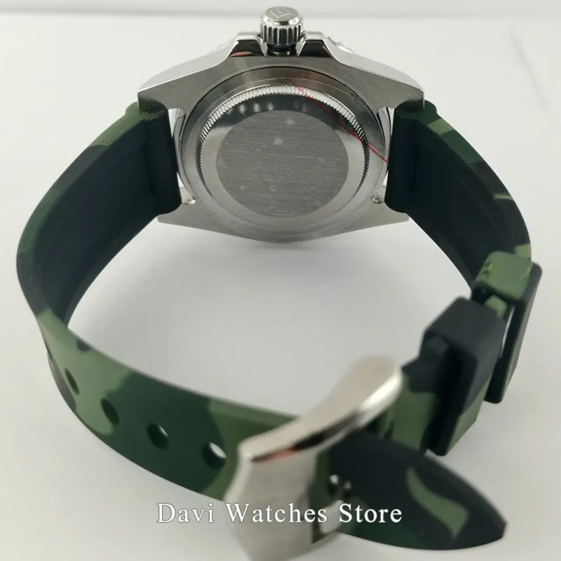 Мужские часы Bliger 40 мм GMT светящийся водонепроницаемый резиновый ремешок
