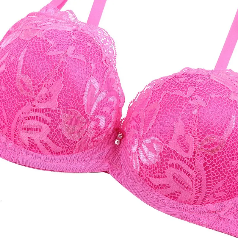 X женский сексуальный цветочный кружевной толстый бюстгальтер на косточках