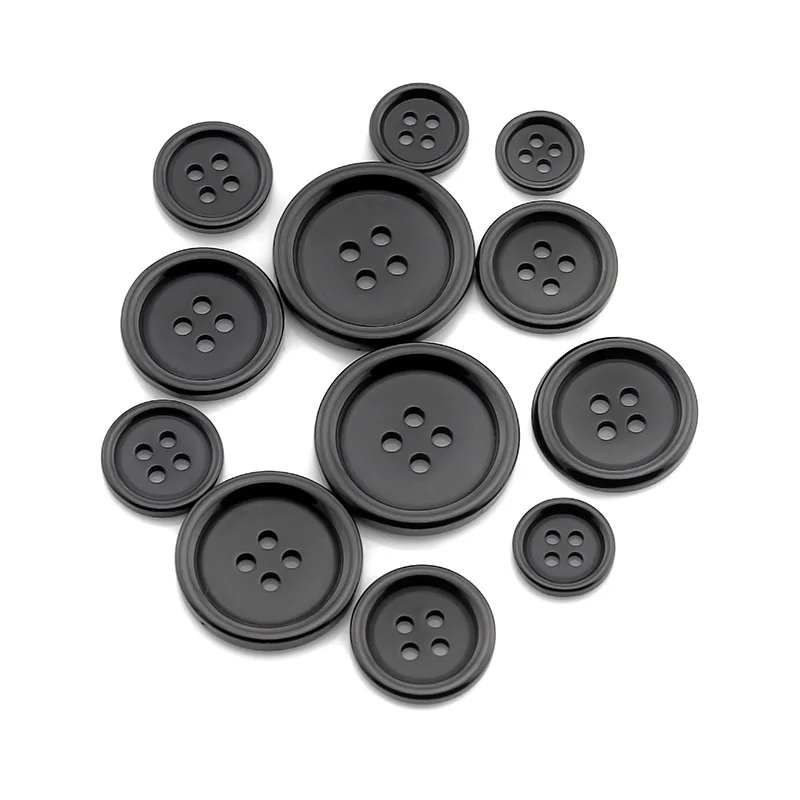 Новинка 20 шт. декоративные пуговицы из смолы черного и белого цвета с 4