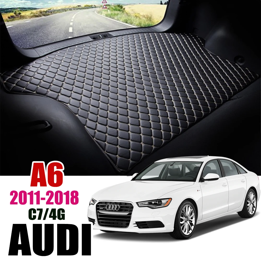 Кожаный коврик для багажника автомобиля Audi A6 C7 4G 2011 2012 2013 2014 2015 2016 2017 2018 A6L Quattro