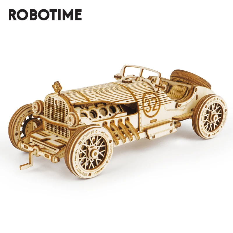 Robotime ROKR 3D деревянная игра головоломка Сборная модель гоночного автомобиля