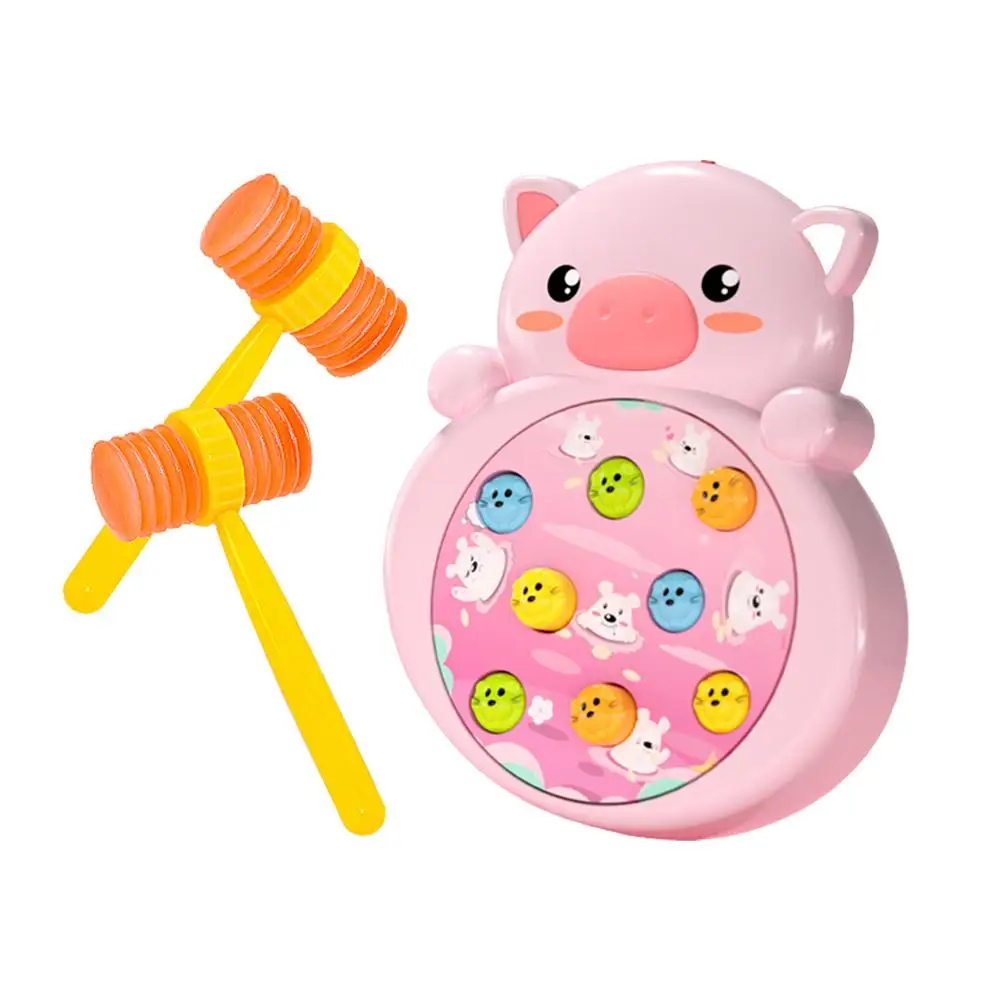 

Interactive Whack Game Pig Shape Early Learning Toddler Toys For Boy Girl Age 1-3 Suitable For Christmas Gifts 2 Hammers Include
